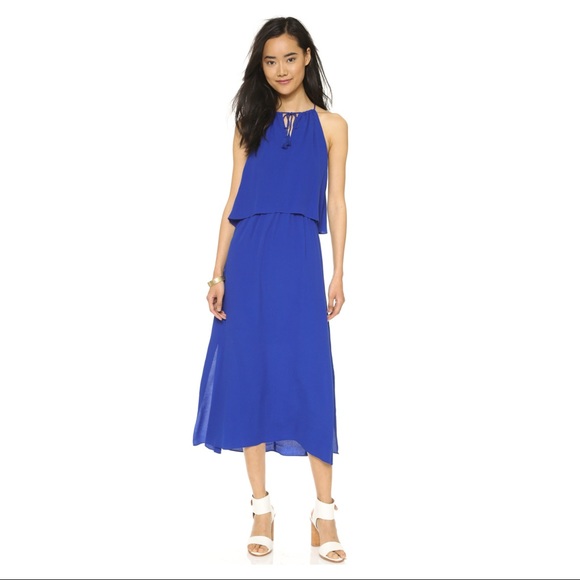 Madewell Dresses & Skirts - Madewell Blue Overlay Flutter Back Boho Maxi Dress